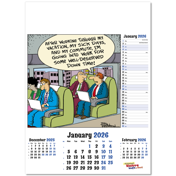 Bizarre World of Work Wall Calendar