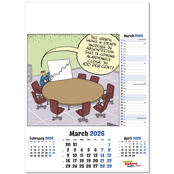 Bizarre World of Work Wall Calendar