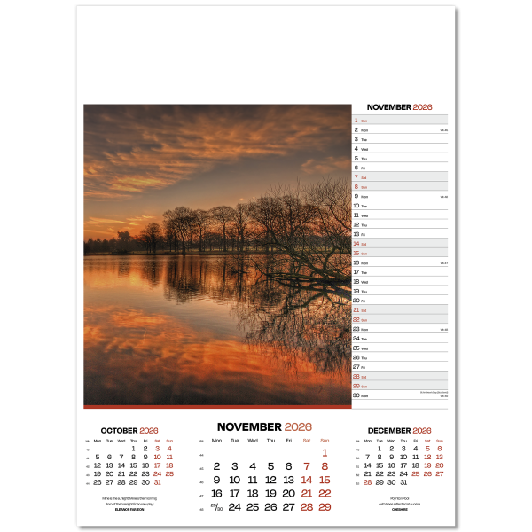 Dawn & Dusk Wall Calendar