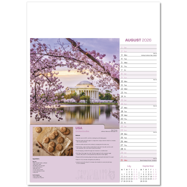 Taste for Travel Wall Calendar