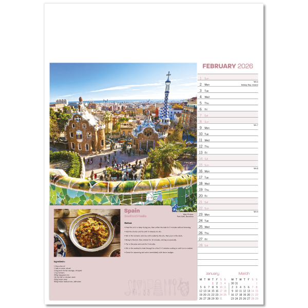 Taste for Travel Wall Calendar