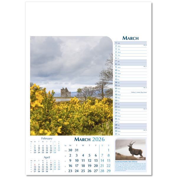 Notable Britain Wall Calendar