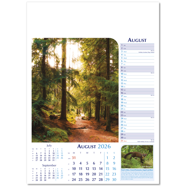 Notable Scotland Wall Calendar