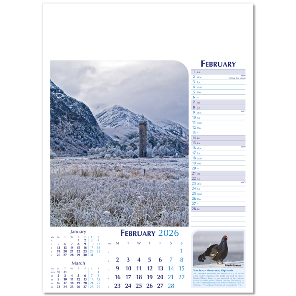 Notable Scotland Wall Calendar