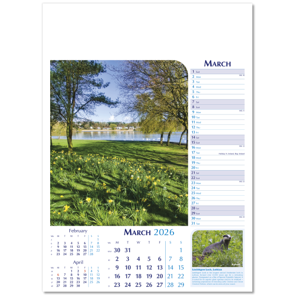 Notable Scotland Wall Calendar