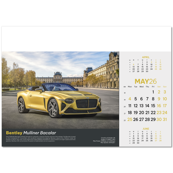 Supercars Wall Calendar