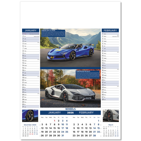 Wheels Wall Calendar