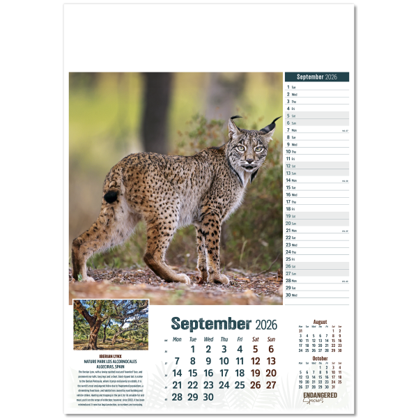 Endangered Species Wall Calendar