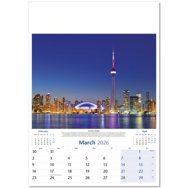 World by Night Wall Calendar