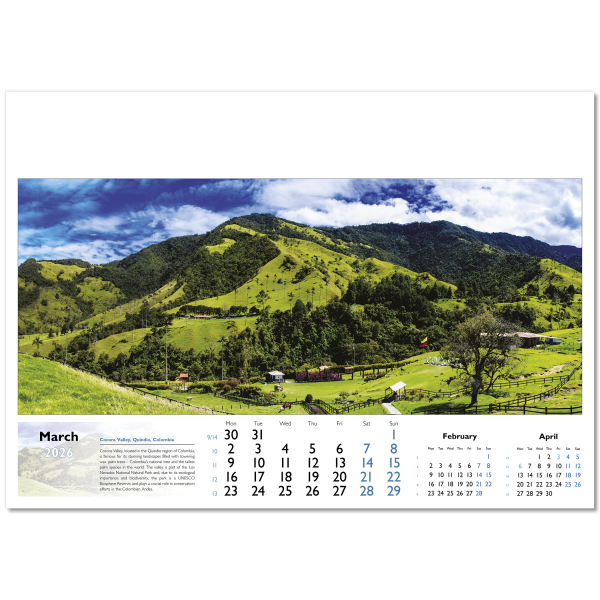 World in View Wall Calendar