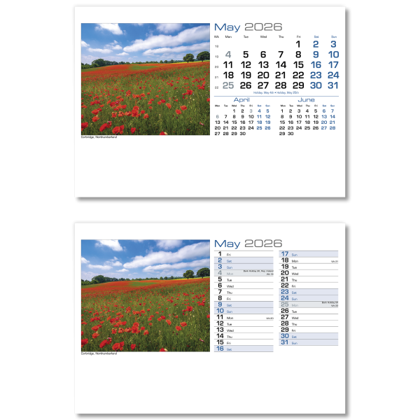 British Retreats A5 Desk Calendar
