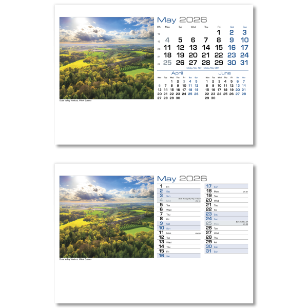 Atmospheric A5 Desk Calendar