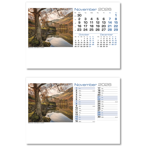 Atmospheric A5 Desk Calendar