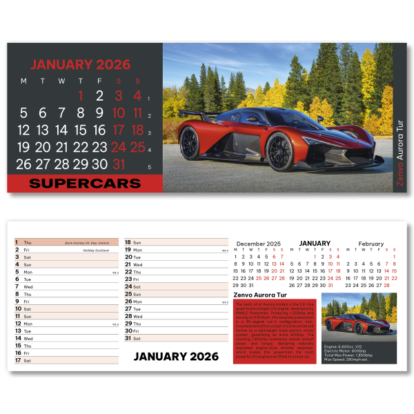 Supercars Desk Calendar