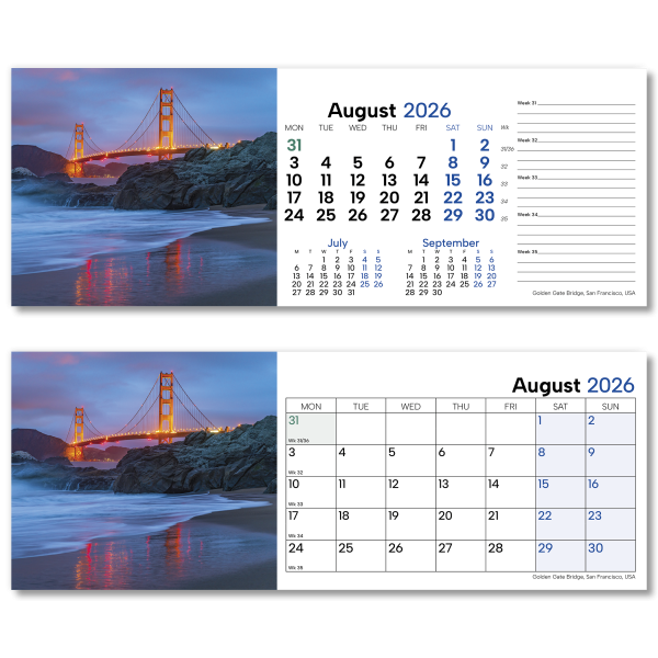 World by Night Desk Calendar