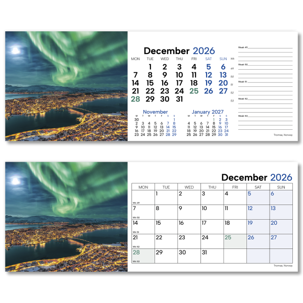 World by Night Desk Calendar