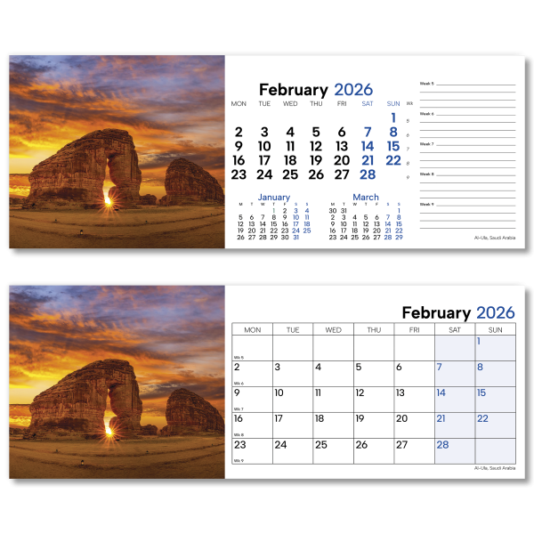 World by Night Desk Calendar