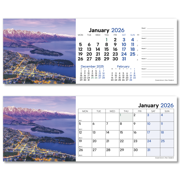 World by Night Desk Calendar