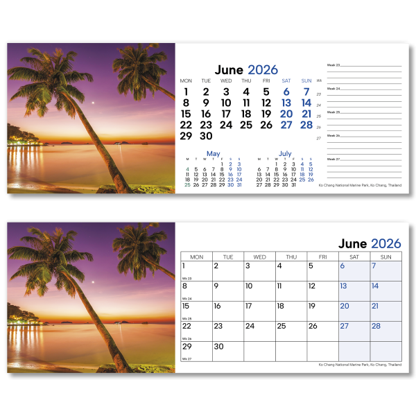 World by Night Desk Calendar