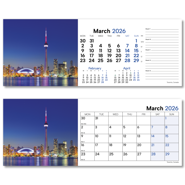 World by Night Desk Calendar