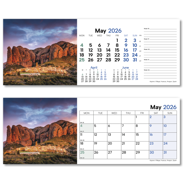 World by Night Desk Calendar