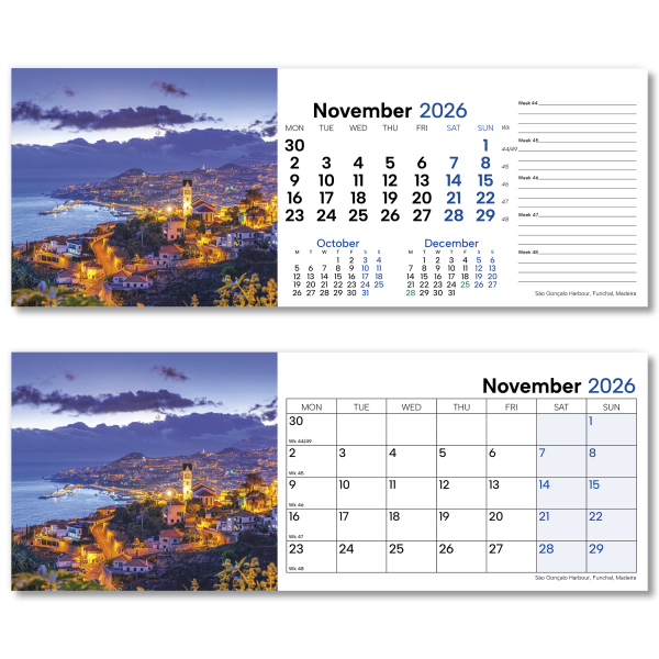 World by Night Desk Calendar