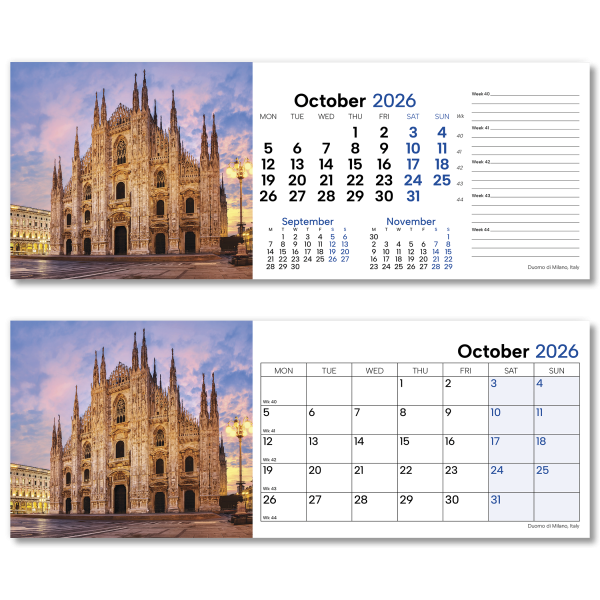 World by Night Desk Calendar