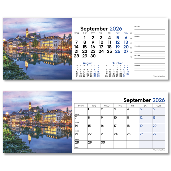 World by Night Desk Calendar