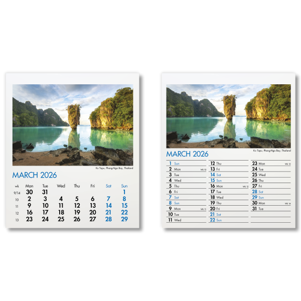 Blue Planet Mini Desk Calendar