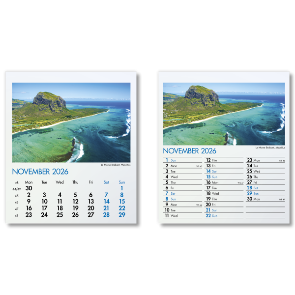 Blue Planet Mini Desk Calendar