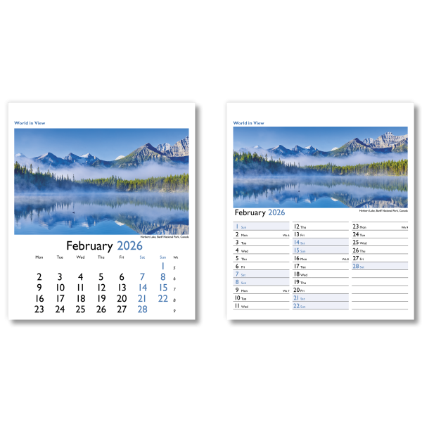 World in View Mini Desk Calendar