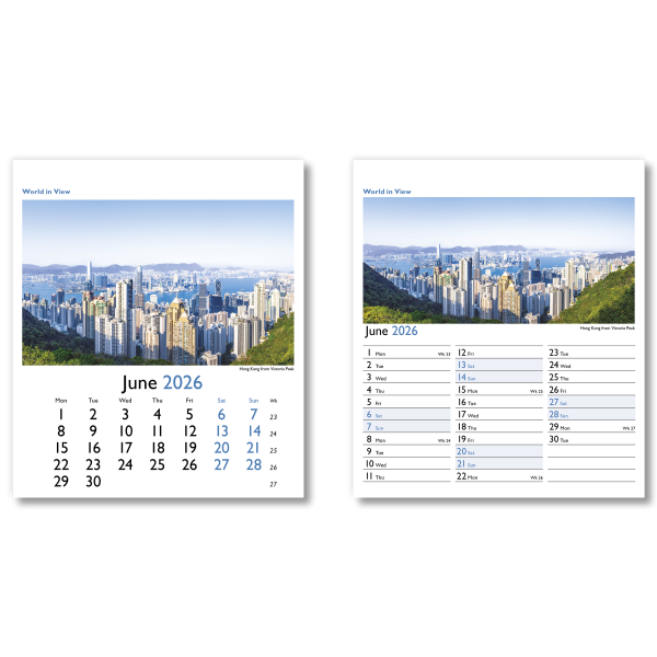 World in View Mini Desk Calendar