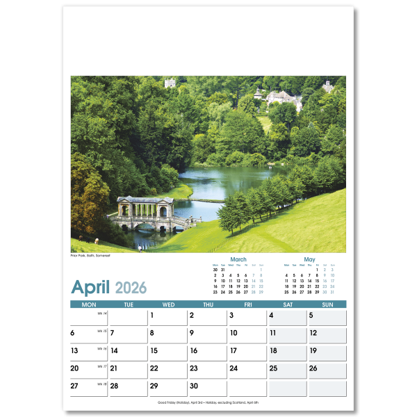 British Planner Wall Calendar - 13 Leaf