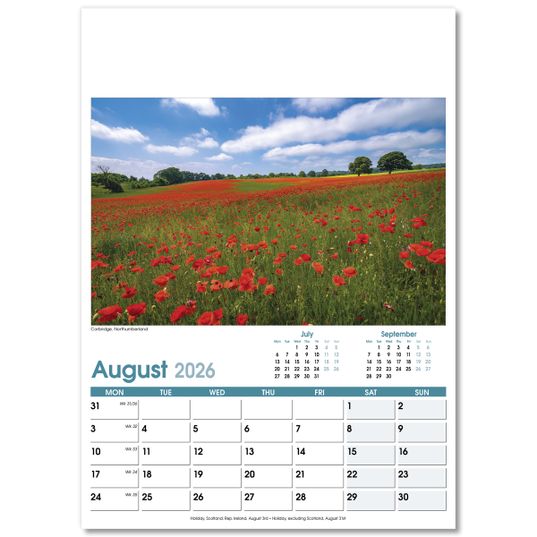 British Planner Wall Calendar - 13 Leaf