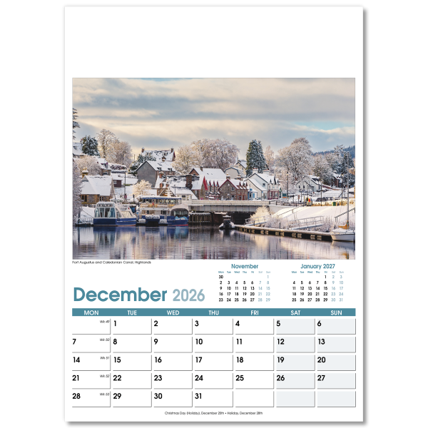 British Planner Wall Calendar - 13 Leaf