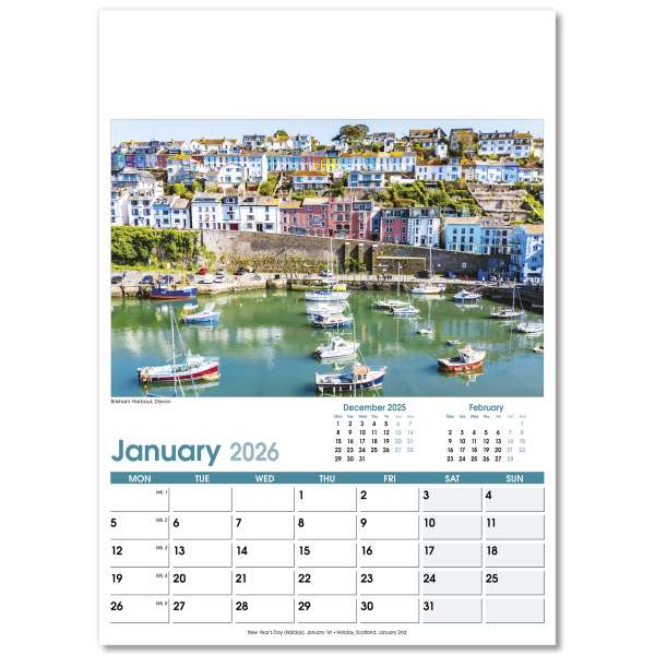 British Planner Wall Calendar - 13 Leaf