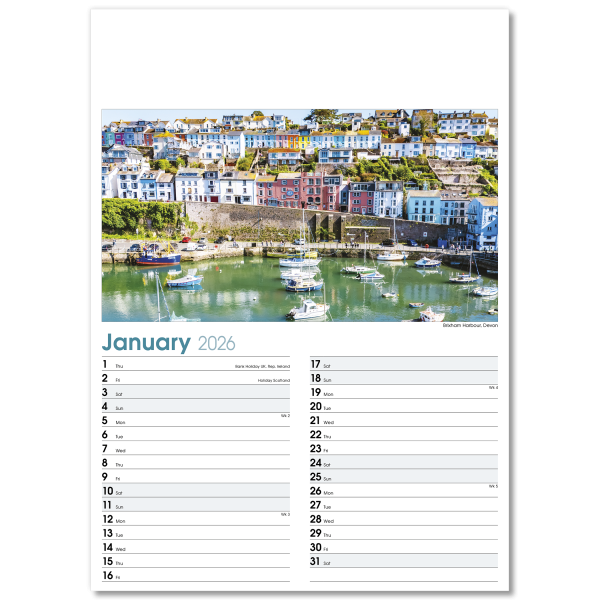 British Planner Wall Calendar - 13 Leaf