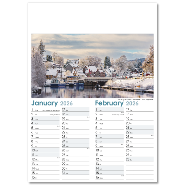 British Planner Wall Calendar - 7 Leaf