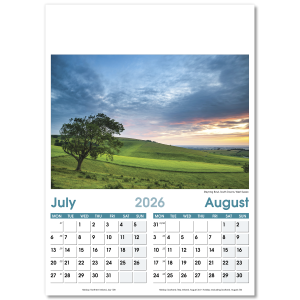 British Planner Wall Calendar - 7 Leaf