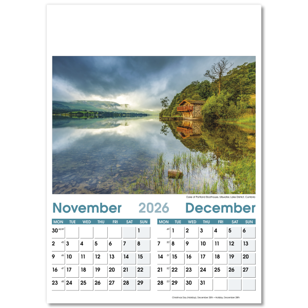 British Planner Wall Calendar - 7 Leaf