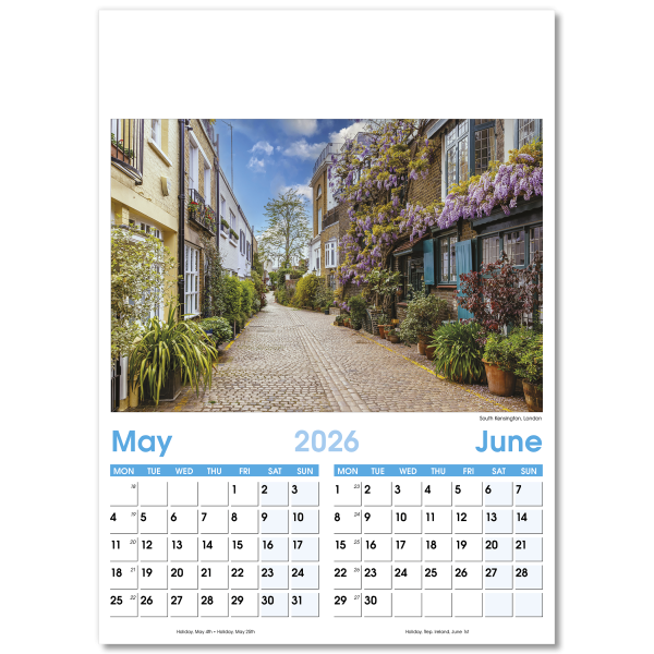 England Optima Wall Calendar - 7 Leaf