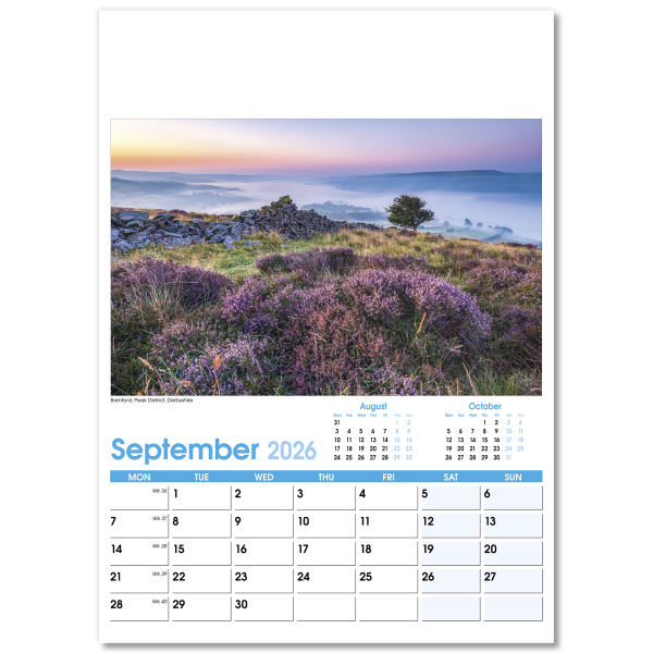 England Optima Wall Calendar - 13 Leaf