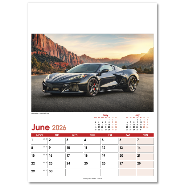 Fast Cars Wall Calendar - 13 Leaf