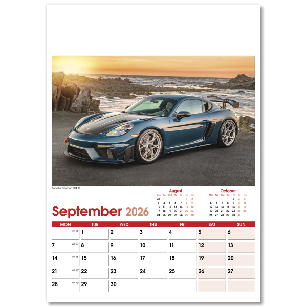 Fast Cars Wall Calendar - 13 Leaf