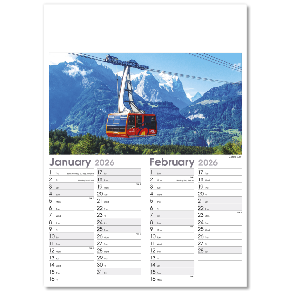 On the Move Wall Calendar - 7 Leaf