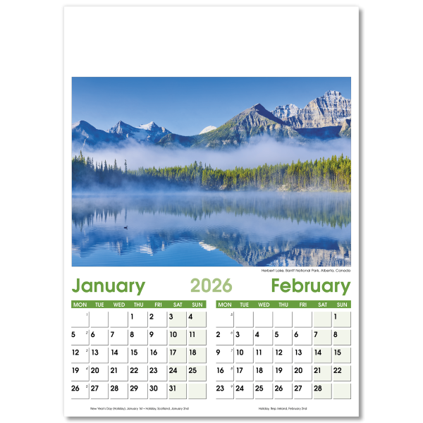 World Scenes Wall Calendar - 7 Leaf