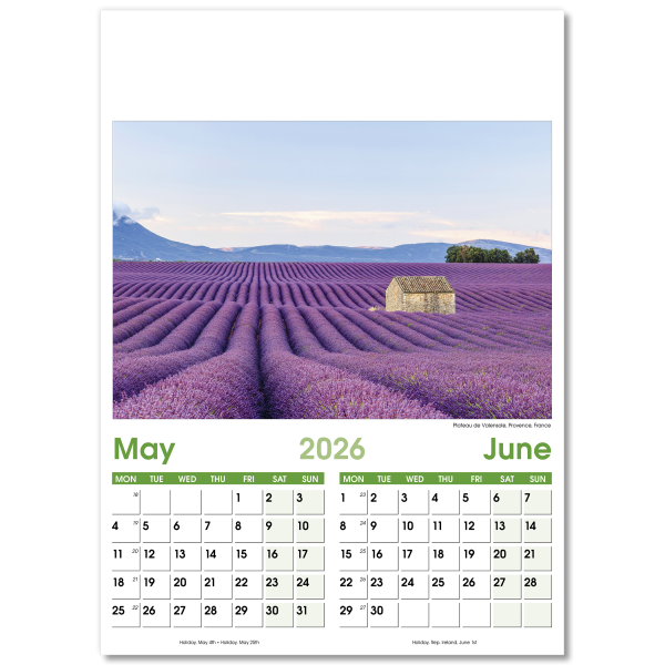 World Scenes Wall Calendar - 7 Leaf