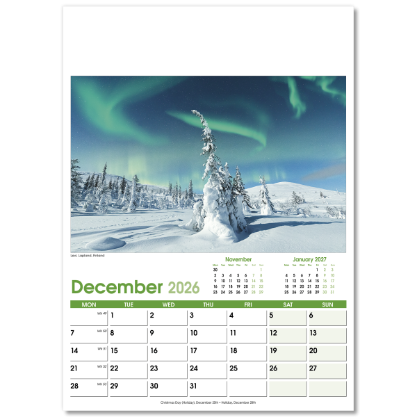 World Scenes Wall Calendar - 13 Leaf