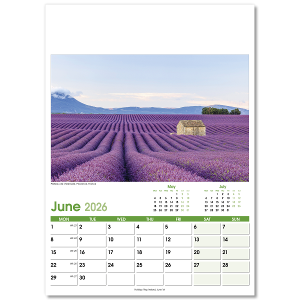 World Scenes Wall Calendar - 13 Leaf