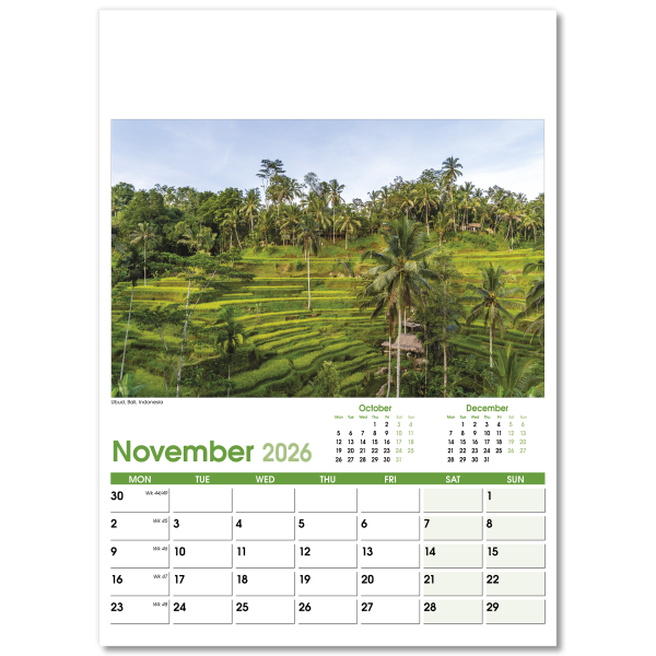 World Scenes Wall Calendar - 13 Leaf